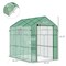 Outdoor Walk In Greenhouse with Steel Frame PE Mesh Cover and Two Tier Shelving